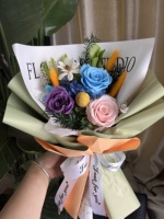 Grosir buket bunga mawar alami yang indah buket cinta bahasa mawar yang diawetkan untuk hadiah Forther atau Hari Ibu