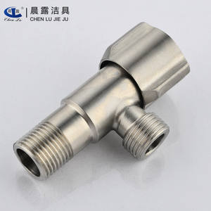 Válvula angular de acero inoxidable 304 de tres ruedas con rosca hembra para calentadores de agua y inodoros - Product Image 3