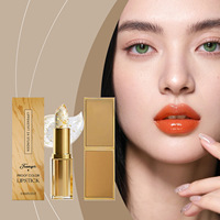 Rouge à lèvres magique TikTok en vogue, à la feuille d'or, changeant de couleur selon la température, 3 couleurs, hydratant, cosmétique