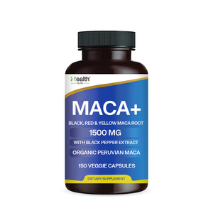 Cápsulas de Raíz de Maca Orgánica con Extracto Peruano Negro, Rojo y Amarillo, Certificado Halal, Vegano, Energía, Apoyo al Estado de Ánimo, Suplemento para Adultos - Product Image 1