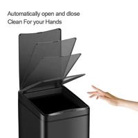 Poubelle intelligente de cuisine en acier inoxydable avec capteur, 50L (13 gallons), logo OEM, pour usage intérieur