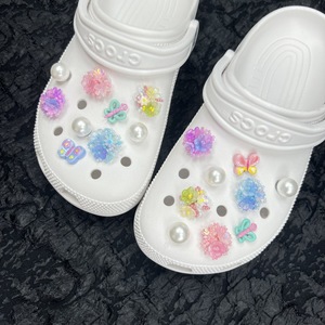 2026 New Style Women's Resin Shoe <strong>Charms</strong> Beautiful Iris Flower Colorful Flower Cluster Butterfly Bead Chain Decoration - Product Image 6