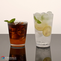 Gobelets en plastique transparents réutilisables 410 ml, gobelets en polycarbonate pour boire directement, pour jus, eau, pour les fêtes, les mariages, les restaurants
