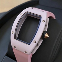 Montre automatique de luxe 0701, boîtier en céramique rose, élégante, cadeau pour femme, montre de tous les jours, légère, étanche, polyvalente