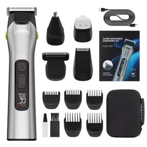 Kit de toilettage de haute qualité 5 en 1, tondeuse à barbe, nez et corps, rasoir étanche IPX6, 3 vitesses réglables, avec sac en EVA pour hommes - Product Image 4