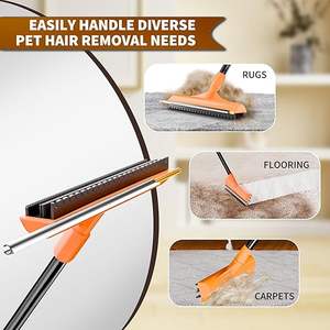 Rascador de Pelo para Mascotas con Mango Largo Ajustable, Kit de Rastrillo para Alfombras Reutilizable para Pelo de Perro y Gato, para Eliminar Pelos de Alfombras de Baño - Product Image 6