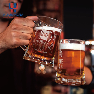 Verre à <span class=keywords><strong>bière</strong></span> personnalisé de 500 ml (17 oz) avec gravure de logo pour anniversaire, garçons d'honneur, enterrement de vie de jeune homme, restaurant, cadeau - Product Image 1