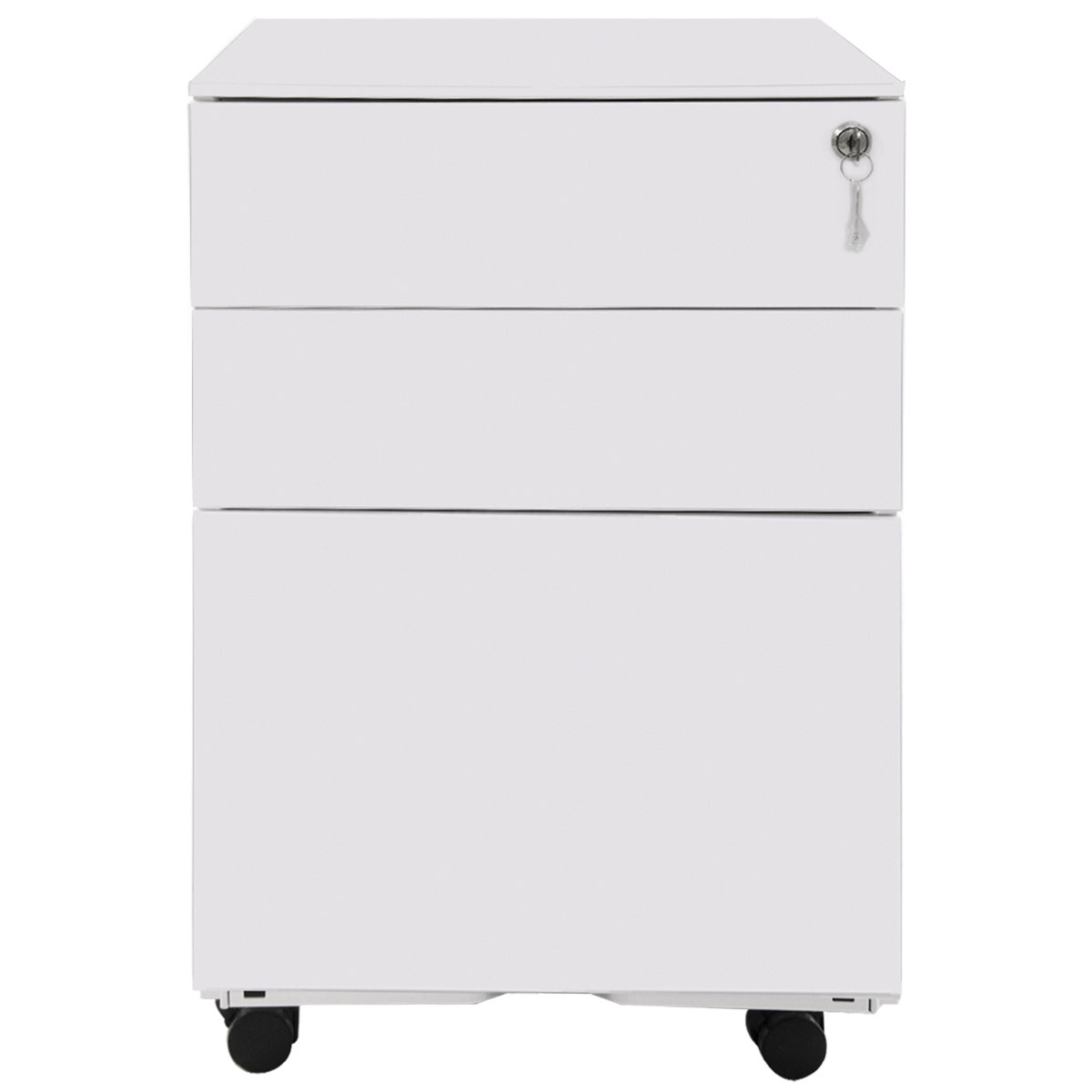 3 Drawer File Cabinet Mobile Metal Lockable File Cabinet Under Desk Fully Assembled Except for 5 Castors