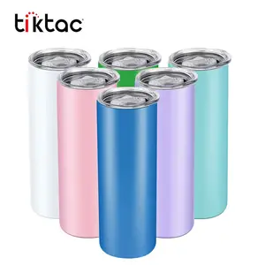 Tumbler Silm Tinggi Termal Lurus Baja Tahan Karat Sublimasi Kosong Putih 20 Oz 30 Oz