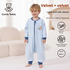 Pyjama en <span class=keywords><strong>polaire</strong></span> pour bébés et tout-petits, respirant, anti-coup de pied, garçons et filles, automne, manches longues, <span class=keywords><strong>jambes</strong></span> séparées, pour dormir - Product Image 3