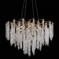 Éclairage de plafond décoratif de style villa lustre d'arbre lumineux de salon lustre en cristal de luxe à LED personnalisé nordique moderne 80
