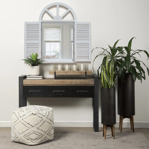 <strong>Window</strong> Frames Designs Espejo Pared White <strong>Window</strong> Shaped <strong>With</strong> <strong>Shutter</strong> Wooden Wood,wood Everyday Support Hanger 25129 - Product Image 5