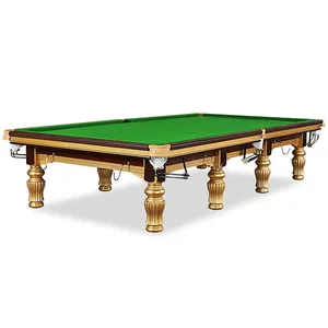 高品质12英尺实木斯诺克台球桌，带配件石板垫材料高端台球桌