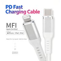 Câble USB C vers Lightning certifié MFi, tressé en nylon, charge rapide PD, type C vers Lightning, pour iPhone iPad Dairle