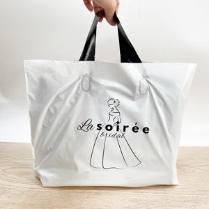 Sac de shopping en plastique recyclable avec logo personnalisé, emballage boutique, sac à poignée, sac cadeau cosmétique avec poignée - Product Image 5