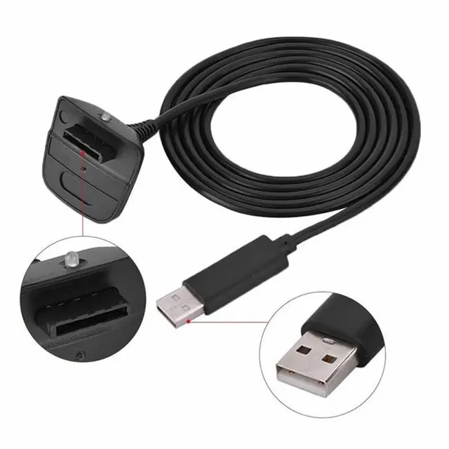 USB Cable for XBOX360 Wireless Controller Data Charging Cable 1.5M USB Cable for XBOX360 Game Accessories