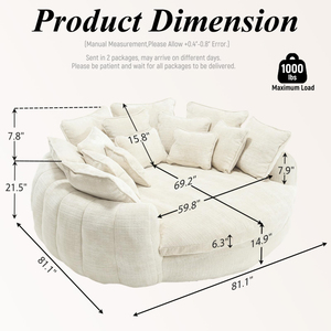 Canapé Innovant 2026 Ama Zon sans MOQ, moderne, rembourré et compressé, avec chaise longue ronde, pour la livraison de produits e-commerce en villas - Product Image 6