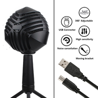 Microphone USB filaire pour ordinateur, à condensateur, anti-bruit, design léger, lumières LED, pour enregistrement vidéo et gaming, cardioïde