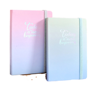 Vente flash : Carnet personnalisé A5/A6 avec couverture rigide en cuir PU, couleur dégradée, bande élastique, reliure cousue, logo personnalisé