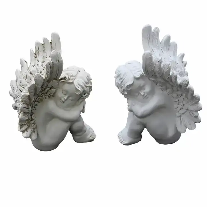 Europeu polyresin dormindo anjo asas Cupido sala quarto decoração