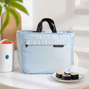 Sac à bento portable personnalisé avec logo, grande capacité, en tissu Oxford, isolé, avec feuille d'aluminium épaisse pour la mode estivale - Product Image 3
