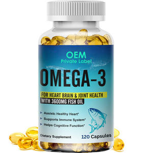 Capsules d'huile de poisson oméga 3 triple force OEM, source d'huile de poisson sauvage de morue d'Alaska, compléments alimentaires pour la fonction cognitive - Product Image 1