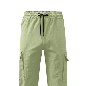 Comfortable Lightweight Mens Cargo <b>Trousers</b> with High <b>Elastic</b> Waist Canvas Fabric for <b>Work</b> Travel & Outdoor Activities - Product Image 4