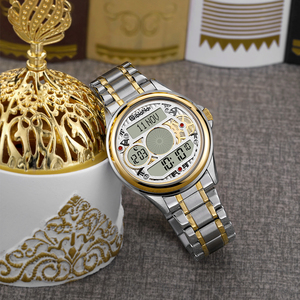 Orologio da polso di preghiera digitale da uomo di lusso Qibla Muslim Azan moda Casual Business Design con corona posizionata di 18mm larghezza <span class=keywords><strong>banda</strong></span> - Product Image 5