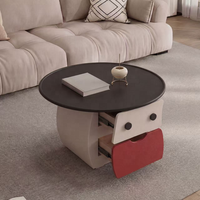 Table basse ronde de style moderne, convertible, en bois massif, avec rangement, pour salon, meubles de maison contemporains