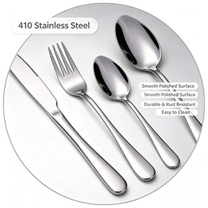 Cuchillos, Tenedores y Cucharas de Acero Inoxidable 1010, Cubertería Moderna para Carne, Puntas Reforzadas, Aptos para Lavavajillas, Artículos para Camping - Product Image 3