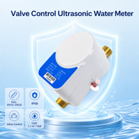 Compteur d'eau intelligent à ultrasons avec contrôle de vanne domestique DN15 DN20 4G LoRaWAN avec panneau de commande numérique et lecture à distance
