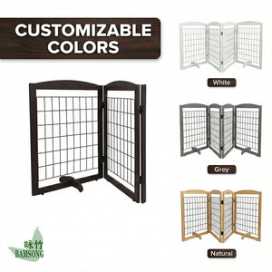 Barrière de sécurité pliable en bois à 4 panneaux pour animaux domestiques, clôture autoportante pour chien, idéale pour jardin, <span class=keywords><strong>maison</strong></span>, balcon, intérieur, extérieur, porte - Product Image 2