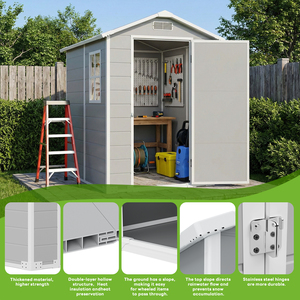Abri de jardin extérieur imperméable LARBANKE 4x3FT avec plancher, facile à assembler et portable pour une utilisation en jardin - Product Image 3