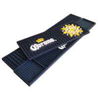Tapis de Bar en Caoutchouc PVC Souple, Anti-Goutte, Personnalisé, avec Logo en Relief, Noir, Blanc, Vert, Jaune, Bleu
