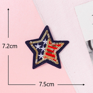 Patch étoile brillant à paillettes, drapeau américain, camouflage, appliqué, broderie pentagramme, badge thermocollant pour veste, jean, sac, accessoires DIY - Product Image 5