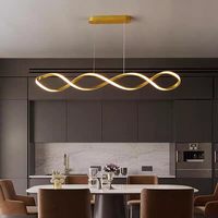 Lustre de restaurant créatif en fer forgé avec LED, télécommande, finition or/noir, design minimaliste pour la maison et le studio, réglable