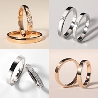 Ensemble de bagues de mariage spacieuses en or massif 18 carats, best-seller, avec diamants HPHT cultivés en laboratoire, pour couple (femme et homme)