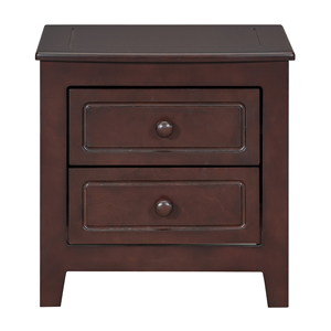 2 <b>Drawer</b> Nightstand Dark Walnut Mid Century Retro Bedside Table Classic Design Bedroom <b>Storage</b> <b>Drawers</b> - Product Image 3