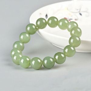 Chinese Style Green Agate Jade Stone <b>Beads</b> <b>Bracelet</b> Imitation Hetian Jade <b>Bracelet</b> <b>Men</b> Women's Aventurine Jade 8mm <b>Bracelet</b> - Product Image 2