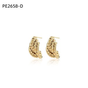 Amy Amy <b>Huggie</b> Earrings <b>Silver</b> Plated Vintage Style For Women Party Jewelry PE2658 - Product Image 2