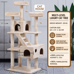 <span class=keywords><strong>Arbre</strong></span> <span class=keywords><strong>à</strong></span> <span class=keywords><strong>chat</strong></span> extra large avec condo pour <span class=keywords><strong>chat</strong></span> gris beige, griffoir en sisal, tour multi-niveaux - Product Image 2