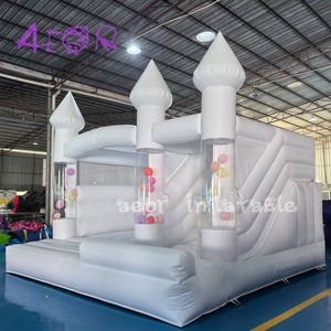 Château <span class=keywords><strong>Gonflable</strong></span> Commercial Blanc Aeor Yard pour Enfants avec Piscine et Souffleur - Product Image 2