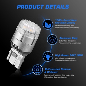 Novsight-bombilla de freno para coche y <span class=keywords><strong>taxi</strong></span>, luz de giro T20 1156 3156 7440 1157 tricolor 3157, 7443, 12v - Product Image 3