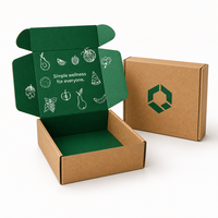 Boîte d'expédition en papier kraft personnalisée avec intérieur en carton, logo personnalisé imprimé, emballage recyclable, boîte cadeau écologique