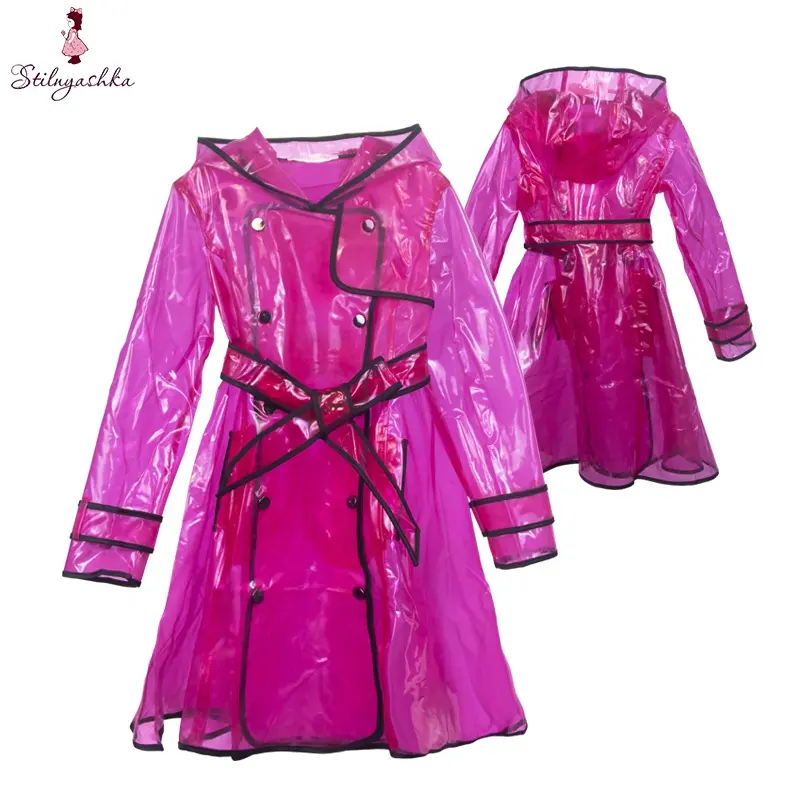 Stilnyashka 2903 Bestseller Kinder Regenmantel wasserdicht, Großhandel Kleidung für Kinder Regenmantel, transparente Kapuzen Regen mäntel