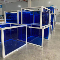 Panneau acrylique bleu avec cadre profilé en aluminium série 4040 pour couvercle de protection d'armoire de machine CNC