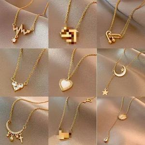 Hochwertige 18k Vergoldete Edelstahl-Herz-Zirkon-Anhänger-Halskette Modeschmuck Damen Kubanische Kette Party-Geschenk - Product Image 2