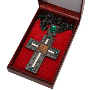 Collier croix pectorale du père du prêtre orthodoxe en bois plaqué or avec chaîne en boîte Cadeau de l'évêque spirituel de l'église - Product Image 6
