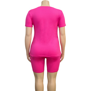 Taglie forti XL-4XL 2 pezzi Set da <span class=keywords><strong>donna</strong></span> <span class=keywords><strong>pantaloncini</strong></span> larghi Casual estivi + abiti da <span class=keywords><strong>tuta</strong></span> da <span class=keywords><strong>donna</strong></span> due pezzi Set OL - Product Image 4