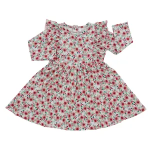 Produk Baru Diskon Besar-besaran Pakaian Anak Perempuan Butik Cantik Pola Bunga Pengerjaan Halus Gaun Rajut Bayi Perempuan